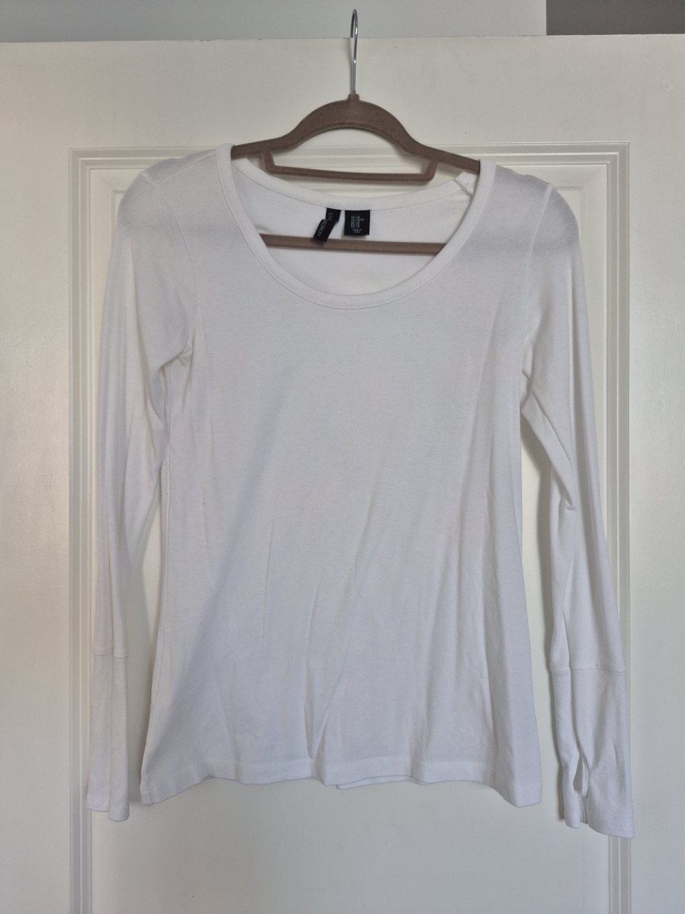 Cynthia Rowley White Scoop Neck Long-Sleeve Top
